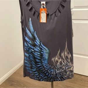 Women’s sleeveless Harley Davidson shirt, gray, size small